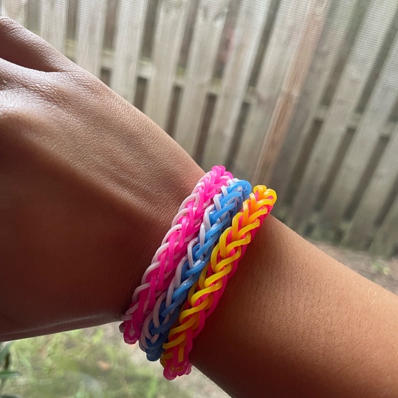 Lot of three French Braid Style Rainbow Loom Bracelet - Picture 3 of 5